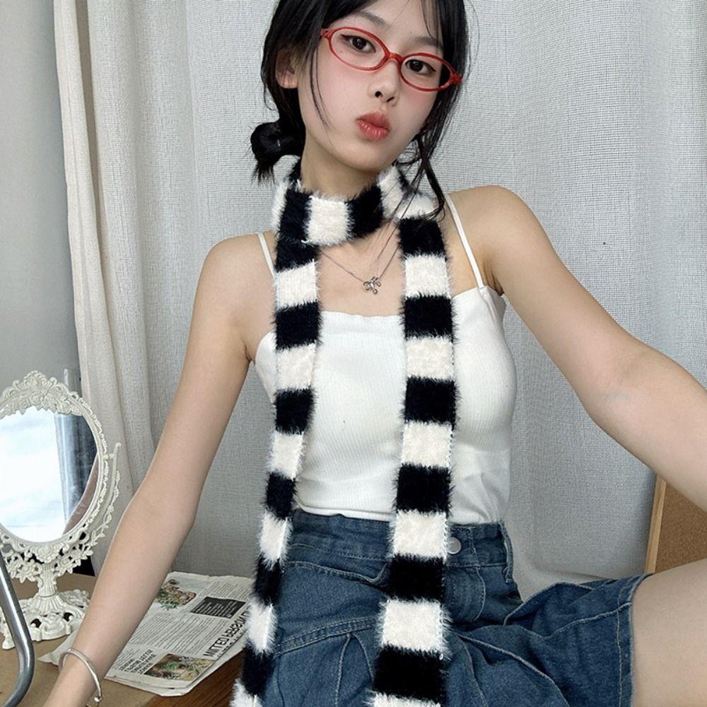 Harajuku Style Long Narrow Scarves Collocation Clothing Accessories Stripe Shawl  Outdoor