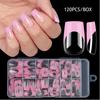 120Pcs False Nail Tips Short French Half Cover Artificial Acrylic Nails Clear