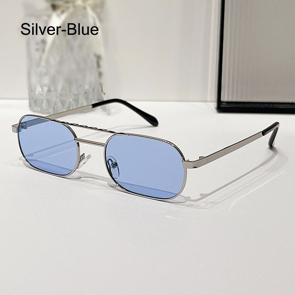 UV Protection Rectangular Sun Glasses Hip Hop 90's Glasses Trendy Eyeglasses  for Women & Men