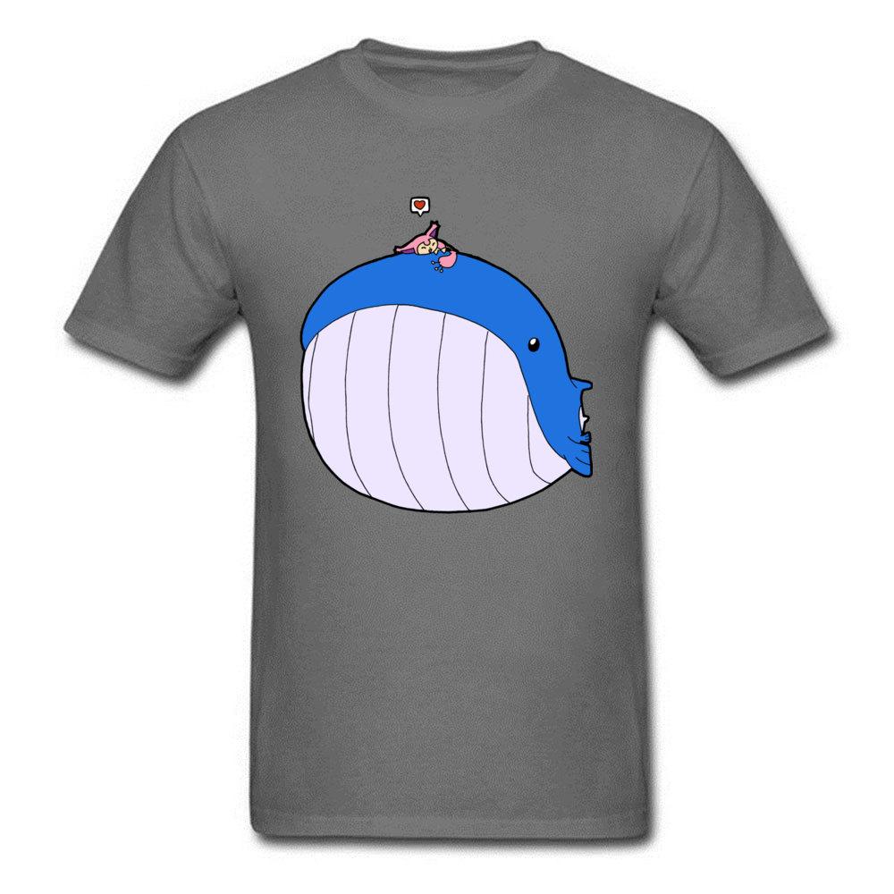 Whale Monster Tshirt Unisex Cute Blue Tshirt Hsowa Skitty Loves Wailord T Shirts Simple Cartoon Tees Custom Male Tops Oversize
