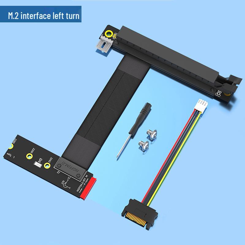 90° PCI-E 16X to M.2 NGFF Key M Extension Cable