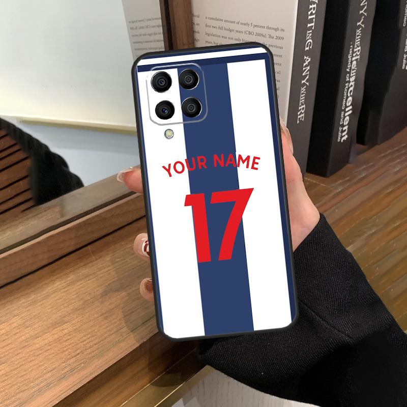 Футбольный номер имя персонализированный чехол для Samsung Galaxy M23 M33 M53 M13 M51 M11 M31s M30s M12 M32 M52 M20 M14 M34 M54 чехол