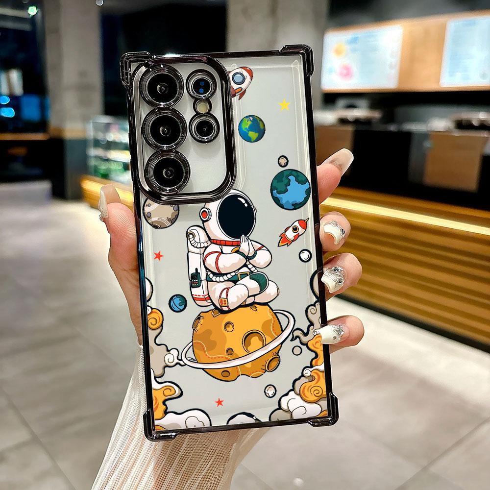 Милый Астронавт Планета Космонавт Чехол Для Galaxy S26 Ultra Чехол Для Телефона Для Samsung S26 S25 S24 S23 S21 Ultra S20 FE S25 Plus Обложка