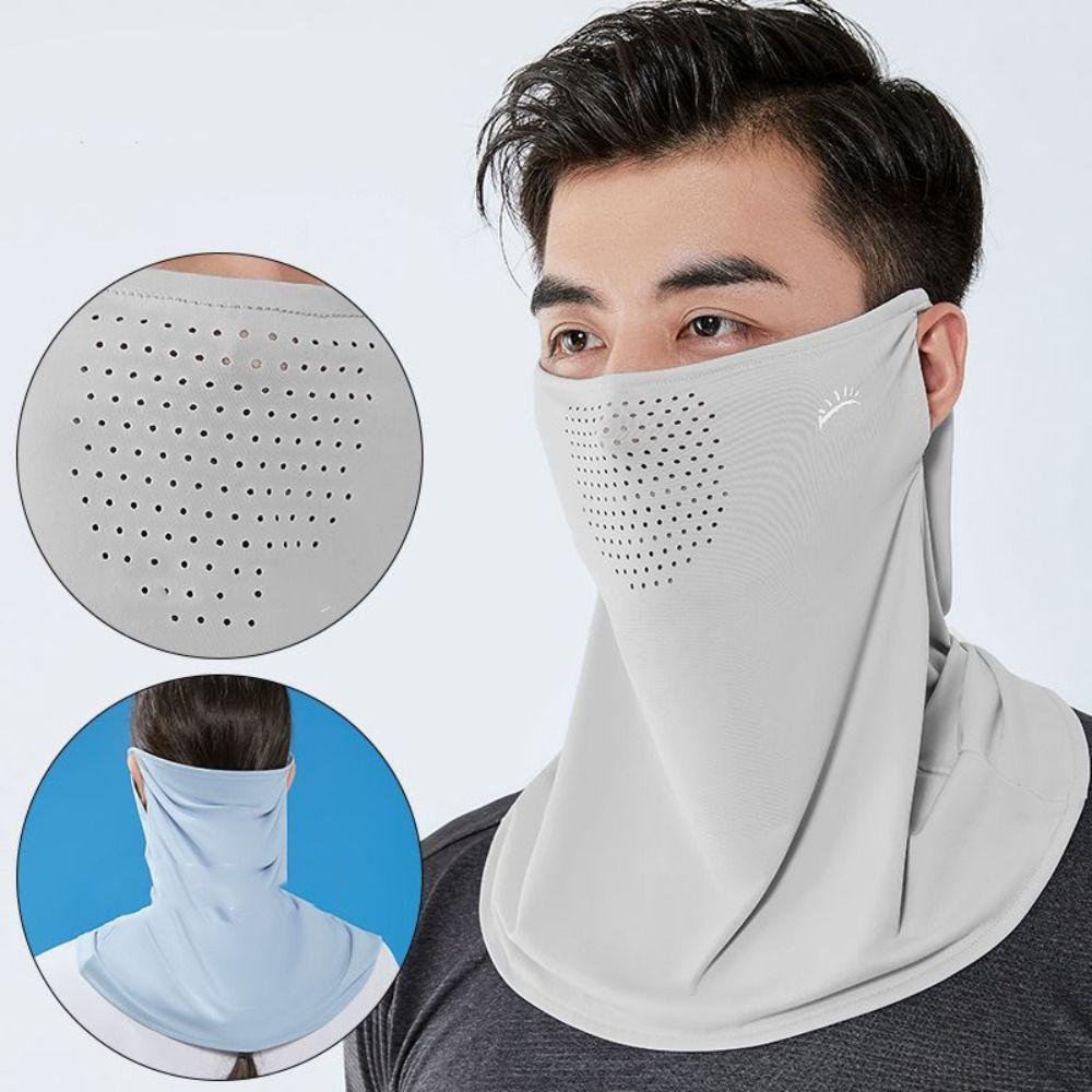 Summer Face Scarves Face Cover Solid Color Sunscreen Face Scarf Breathable Neck Wrap Cover Golf