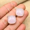 Pink Chalcedony Gemstone Handmade 925 Solid Sterling Silver Jewelry Earrings For Her