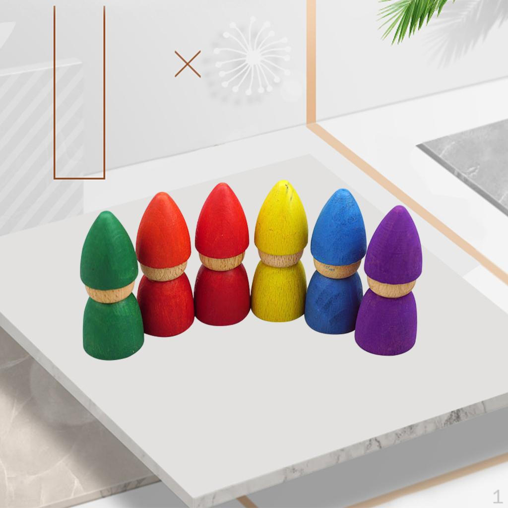 6/Набор деревянных кукол-прищепок, незаконченные фигурки людей с краской для покраски