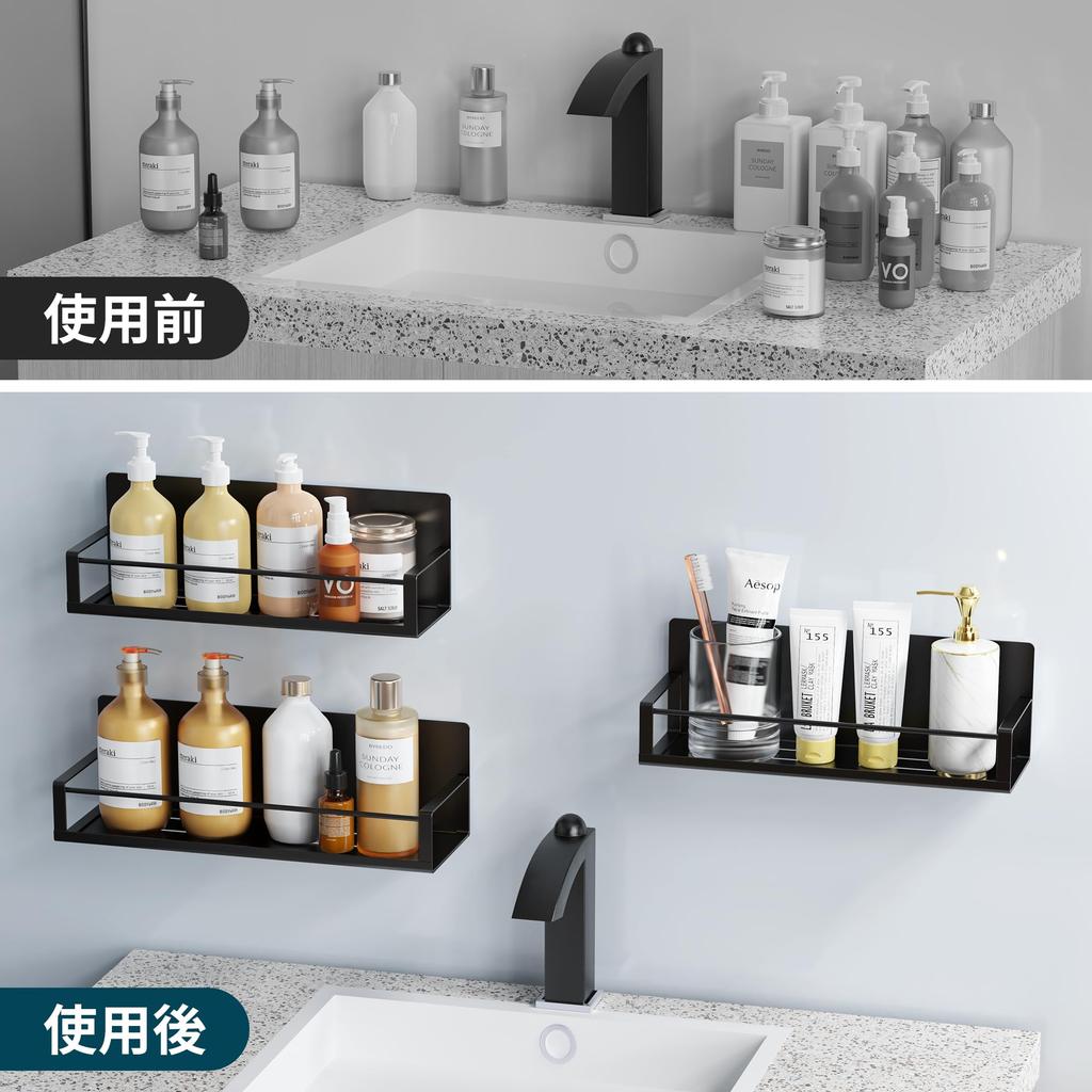 Bullthree Полка для ванной комнаты Полка для душа Полка для ванной Полка для ванной Полка для хранения Магнитная полка Адсорбционная настенная сливная труба Не требуется сверления Ржавчина