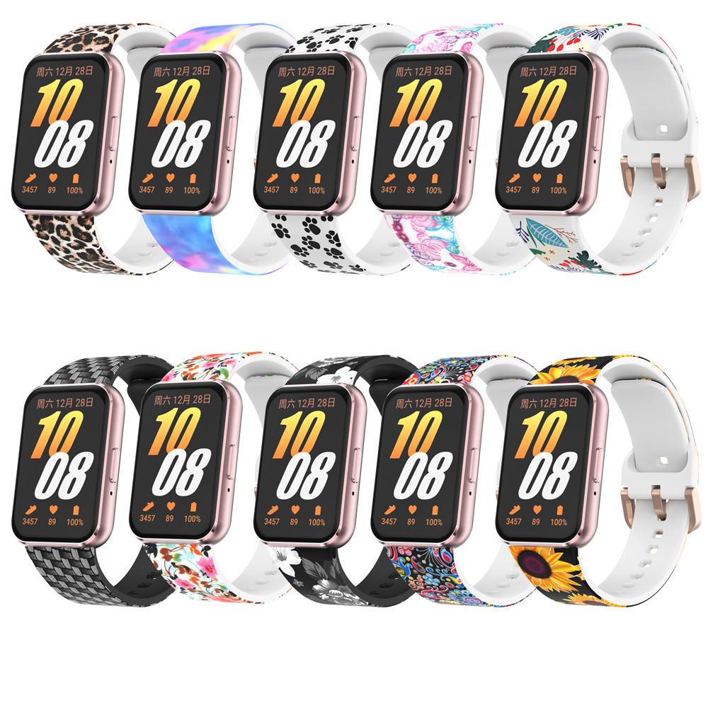 Ремешок для часов Samsung Galaxy Fit 3, силиконовый ремешок с принтом, универсальный женский уличный браслет, универсальный ремешок для Samsung Galaxy Fit3