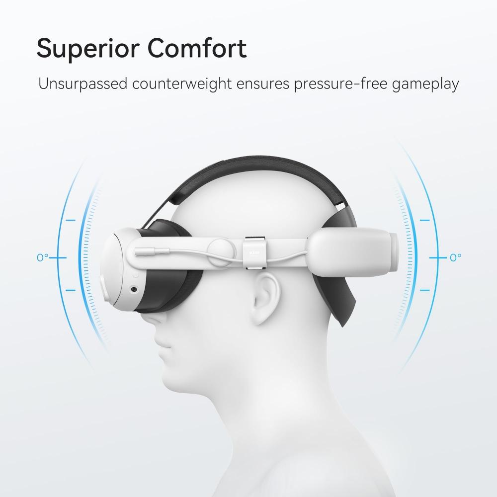 [KIWI design] Ремешок на голову для Quest 3 6400 мАч Эргономичный дизайн Мягкая подушка Совместимые аксессуары MetaQuest 3