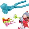Snowflake Shaped Snowball Maker Clip Children Outdoor Plastic Winter Snow Sand Mold Tool for Snowball Fight Outdoor Fun Sports