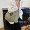 Retro Lazy Wind Canvas Bag Women's 2025 Autumn New Commuter Tote Bag Fashionable Foreign Shoulder Messenger Bag