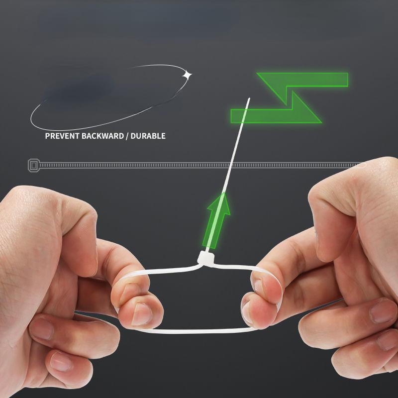 100 шт. самоблокирующиеся нейлоновые кабельные стяжки - сверхпрочные и долговечные для использования внутри и снаружи помещений