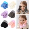 Plus Velvet Knitting Mittens Thick Baby Gloves Cartoon Kids Gloves Winter