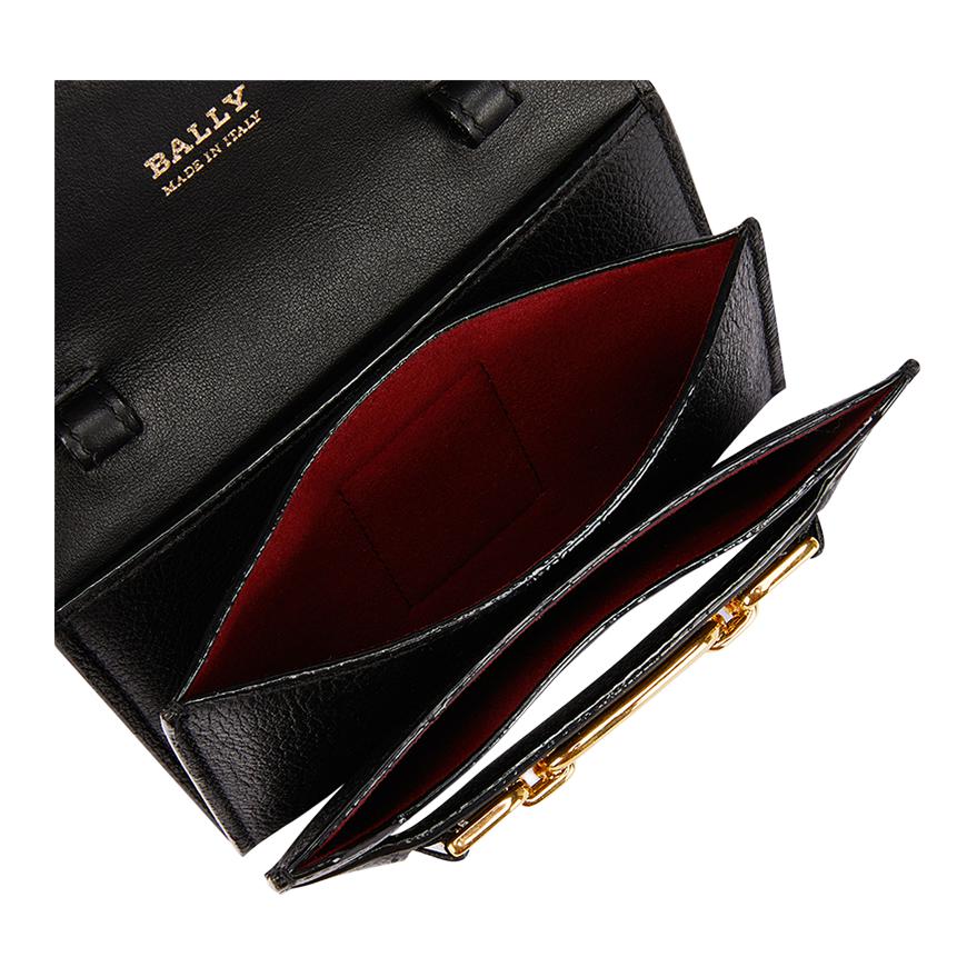 Bally Классическая однотонная модная сумка через плечо с клапаном и кожаной цепочкой для commuters Женские сумки Черный 6237095