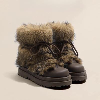 Ботинки Mao Mao, нескользящие зимние ботинки для женщин, осень и зима, новые утолщенные теплые ботинки из хлопка средней толщины, толстая подошва, увеличивающая высоту головы, короткие ботинки