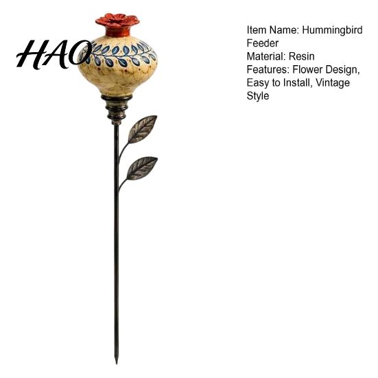 Unique Housewarming Presents for Gardeners Hummingbird Feeder Garden Stake, Vintage Resin Flower Decorative Feeder, Wild Bird Watching Gifts