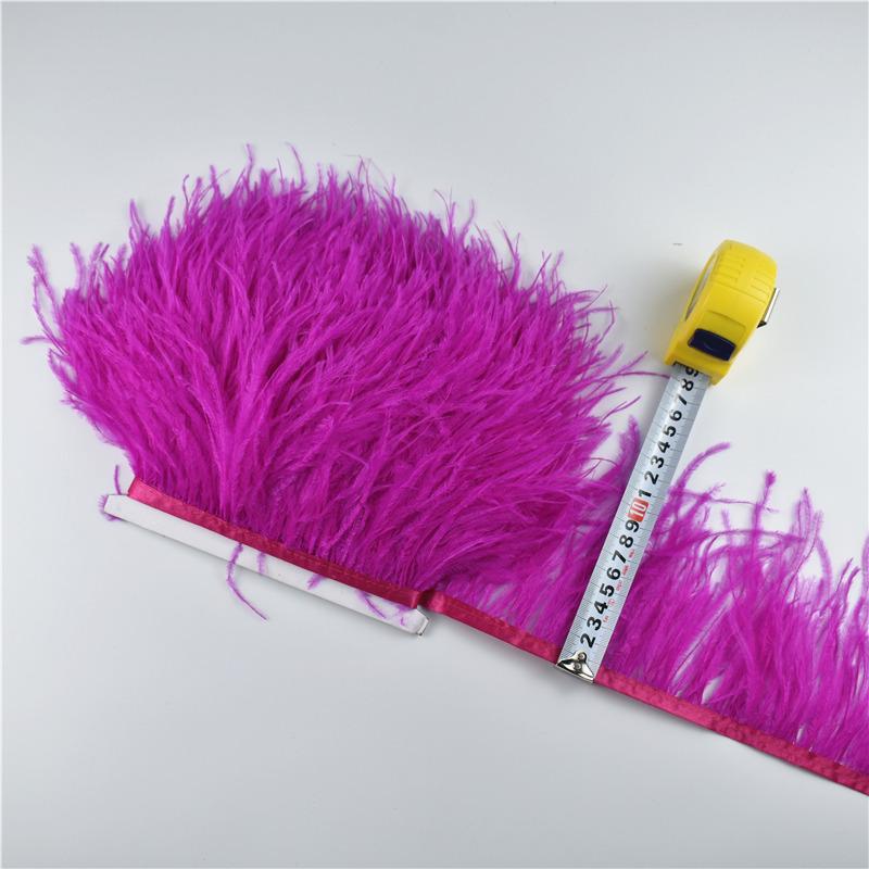 Feather1M 5M 10Meters Ostrich Feather Skirt Fringe Trims 10-15CM Ostrich Feather Ribbon Feathers for Crafts Wedding Feathers Decoration