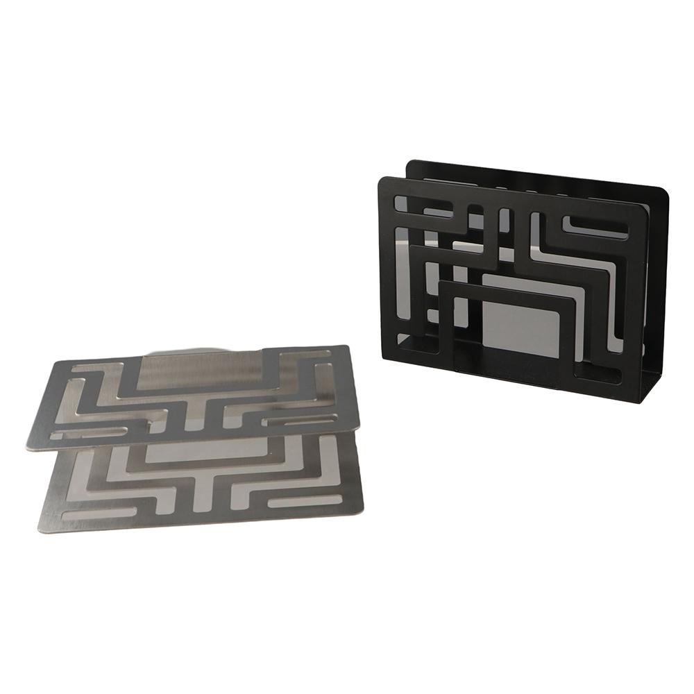 Современный держатель для салфеток из нержавеющей стали, полый держатель для бумажных полотенец, черная стойка для хранения бумаги, кухня