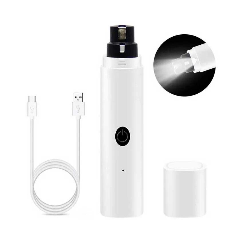 Шлифовальная машинка для ногтей для маленьких и больших собак, кусачки для ногтей, светодиодная лампа, резак для ногтей в виде лап кошек, USB перезаряжаемые принадлежности для ухода за домашними животными