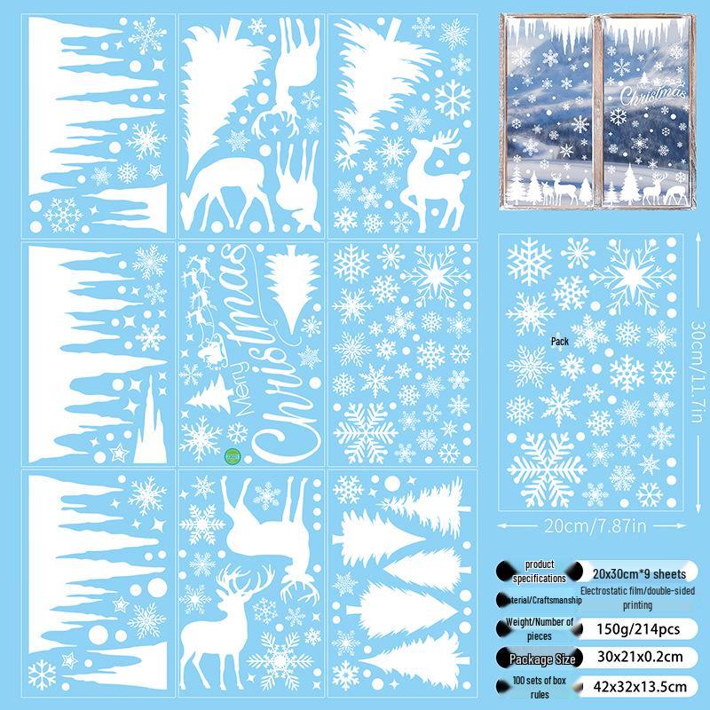 3D Christmas Snow Bear Window Clings - Cute Ice and Snow Bear Stickers for Glass