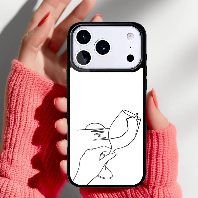 Чехол для телефона с рисунком бокала красного вина для iPhone 17 Air 16e 15 14 13 Pro Max Задняя крышка для 12 11 Pro Coque