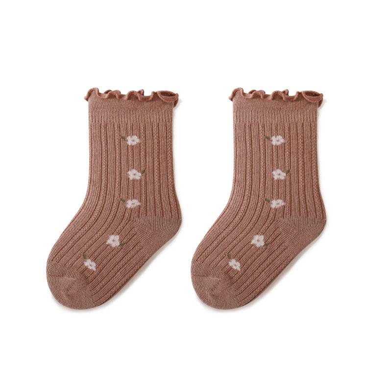 Infant Kids Girl Cotton Socks Baby Ruffles Vintage Floor Socks 0-5Y Baby Children Socks For Princess Cute Socks Flower