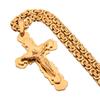 Big Cross Necklace Gold Color Stainless Steel Trendy Pendant & Chain Christmas Gift for Men/Women Holy Bible Jewelry