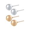 Luxury Gold Color Stainless Steel Classic Jewelry Women Ear Stud Earrings Small Ball Stud Earrings