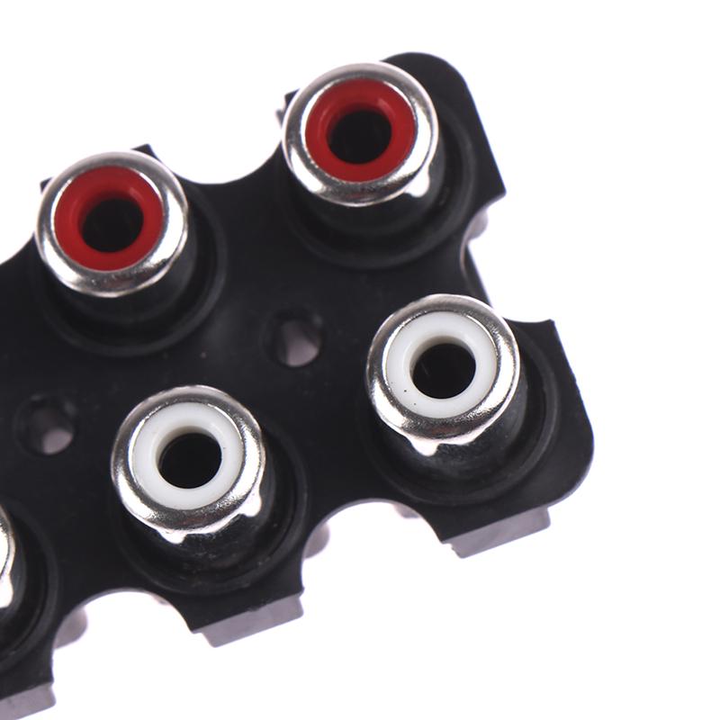 5Pcs 6 Holes Rca Female Stereo Audio Jack Av Audio Input Socket Connector