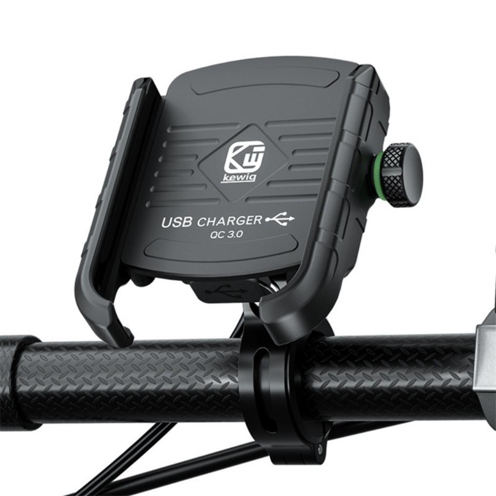 Держатель для телефона на мотоцикл, зарядное устройство, разъем USB/QC 3.0 с выключателем, водонепроницаемый на 360°, зарядное устройство USB, алюминиевый руль/зеркало для просмотра телефонов с диагональю 3,5–6 дюймов