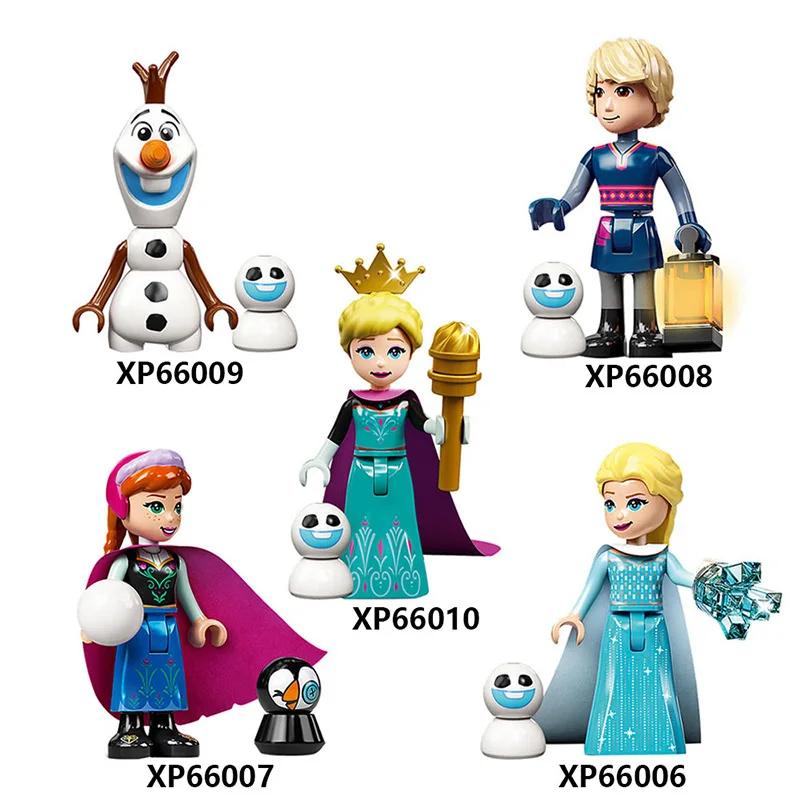 5 шт./комплект Серия FROZEN Принцесса Эльза Мини Фигма 66006-66010 Строительные Блоки Модель Игрушки, предназначенные для Детей Игрушка