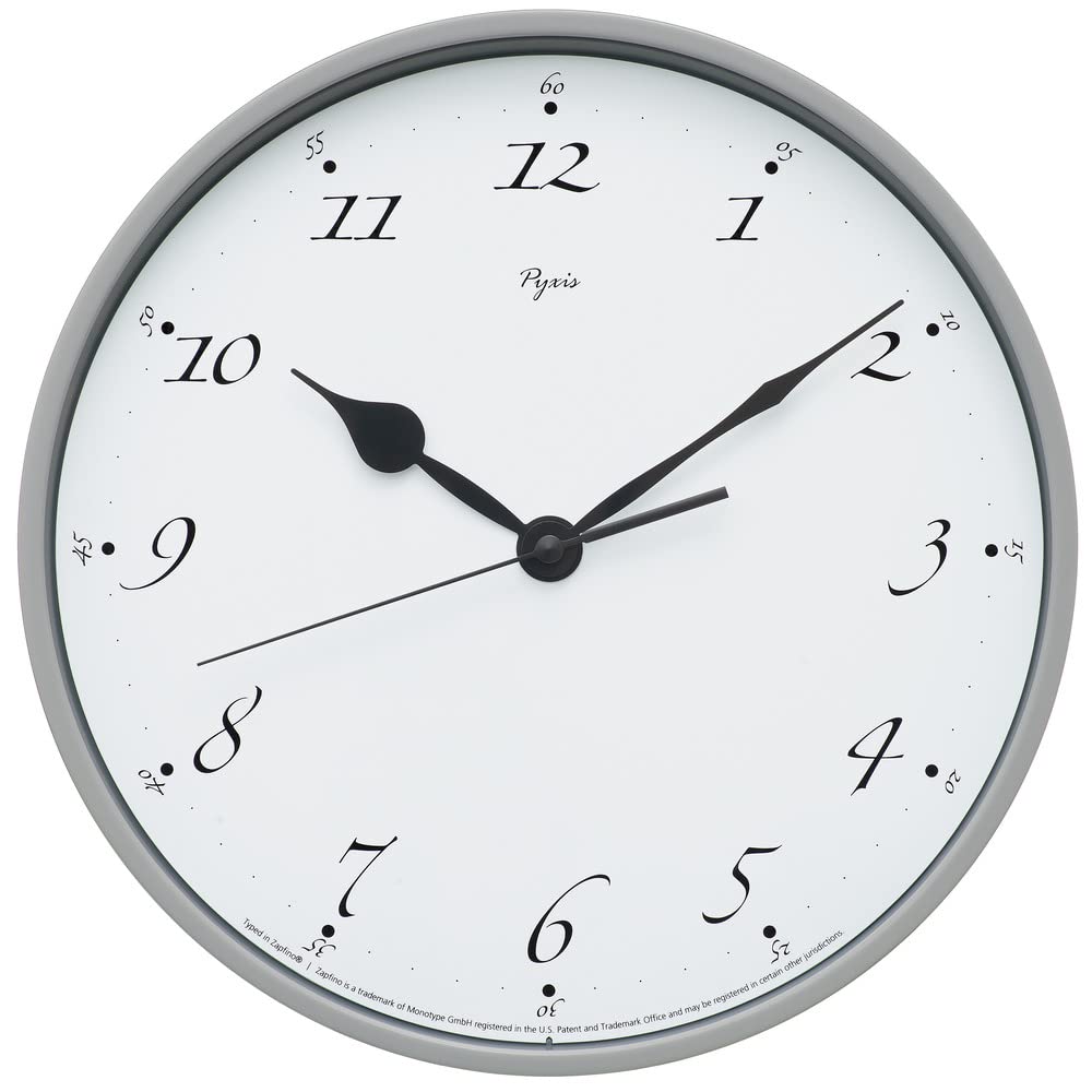 Seiko Clock PYXIS Wall Aluminum Diameter 290 x NA703N Clock, Gray, 39mm,