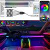 Универсальный комплект светодиодной подсветки салона автомобиля 10-в-1, RGB-подсветка с меняющимися цветами, акриловые светодиодные ленты с управлением через приложение и пульт ДУ для автомобиля