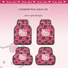 Driver and Rear Seats, Wear-Resistant, Non-Slip, Silk Loop, for Girls, Kt Cat Design, Dirt-Proof, Waterproof, Single Piece, Car Interior Accessories