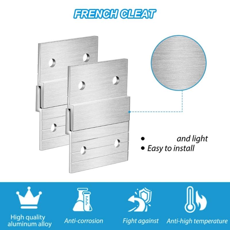 8 Pair  French Cleat Aluminum Z Hangers Wall Panel Support Upgrades for Hanging Mirrors Pictures & Art Frames on Wall 