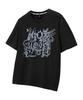 MOZMOZ Ink Print Double Weave Short Sleeve T-Shirt Black