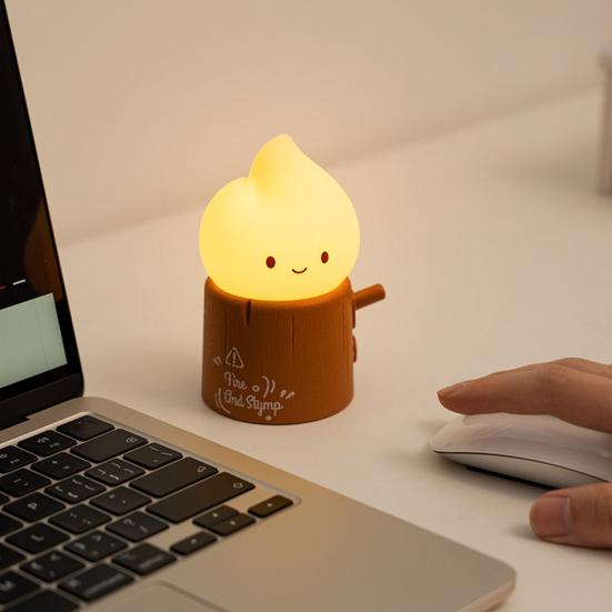 Ночник Очаровательная форма Диммируемый 2 режима освещения USB-перезаряжаемый Реалистичный мерцающий пламень Светодиодная прикроватная лампа