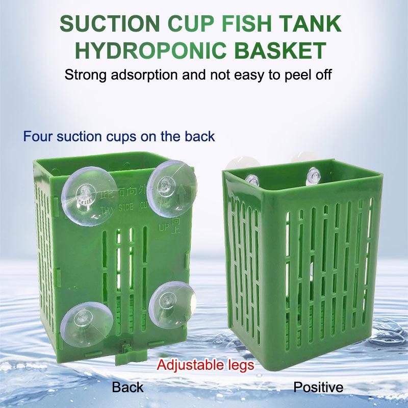 Hanging Suction Cup Hook Aquarium Plant Holder Plastic Aquarium Planter Planter Baskets Aquatic Pot Box Aquascape Decoration