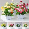 Artificial Flowers Home Decor Simulation Plant Plastic Fake Flower Potted Home Living Room Ornaments Rose Fence Flower Set
