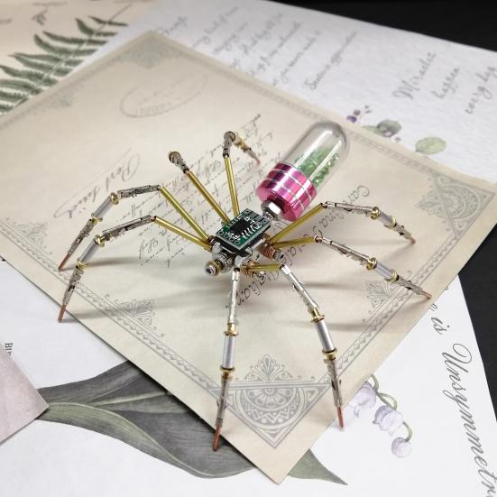 Стимпанк Механическая Модель Паука Стимпанк 3D Металлический Паук Украшение DIY Пазл Набор для Сборки Паука Подарок для Детей Взрослых Любителей Пауков