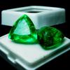 Natural COLOMBIAN Emerald Trillion Cut 17.58 Ct   Green Pair Gemstone