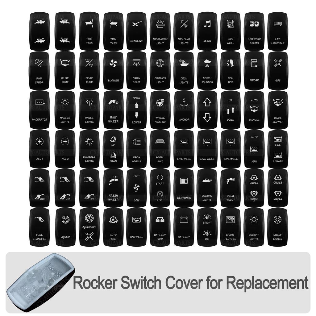 Laser-Engravable Rocker Switch Cap (No Body) - Switch Actuator Cover Replacement for 12V 24V Car Boat ATV Carling ARB Narva