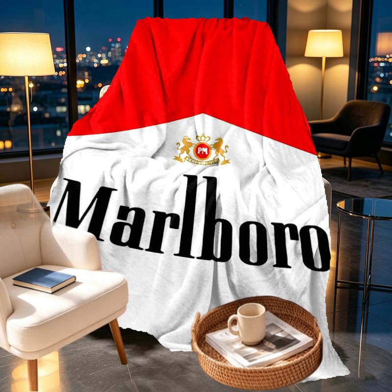 Marlboro Print Blanket - Soft & Comfortable, for Bedroom, Travel, Sofa, Home Decoration - Birthday Christmas Gift for Friend
