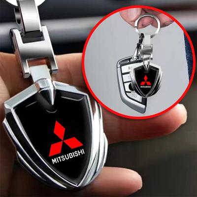 Брелок с логотипом автомобиля 3D Металлический брелок в форме щита Для RALLIART Pajero ASX Lancer X 9 Outlander 3 L200 Автомобильный стайлинг
