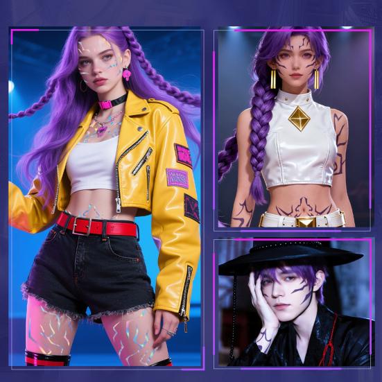 8 листов аниме тату-наклеек, водостойкие, временные татуировки с полным покрытием, боди-арт для косплея