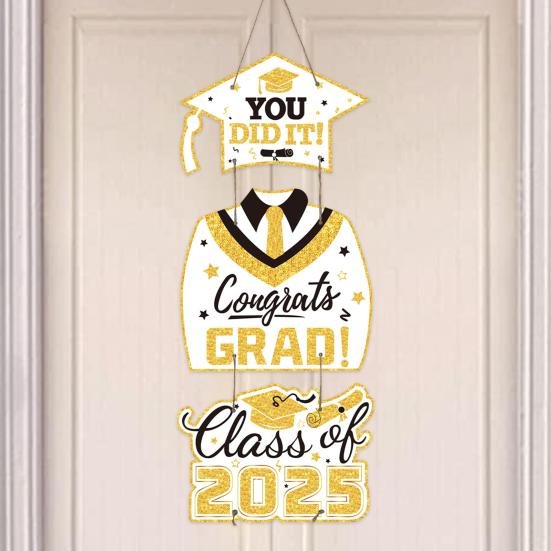 Выпускной 2025 года, подвесная табличка для входной двери Выпускной 2025 года Приветственная табличка для украшения крыльца выпускного