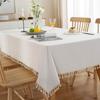 Modern Simple Solid Color Cotton Washed Cotton Fringed Coffee Table Tablecloth Dining Table Cloth