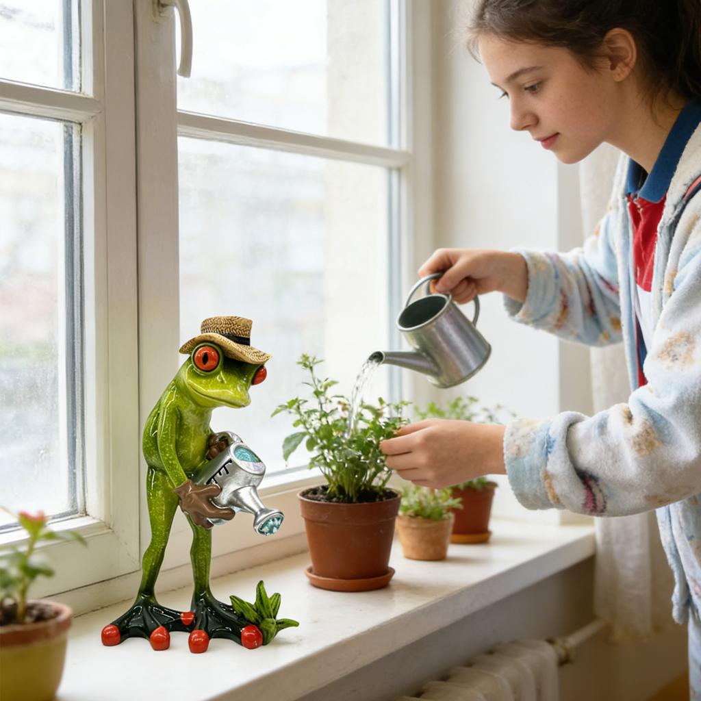 Полив Креативной Садовой Скульптуры, Украшение Цветочного Горшка, Полимерное Ремесленное Украшение.