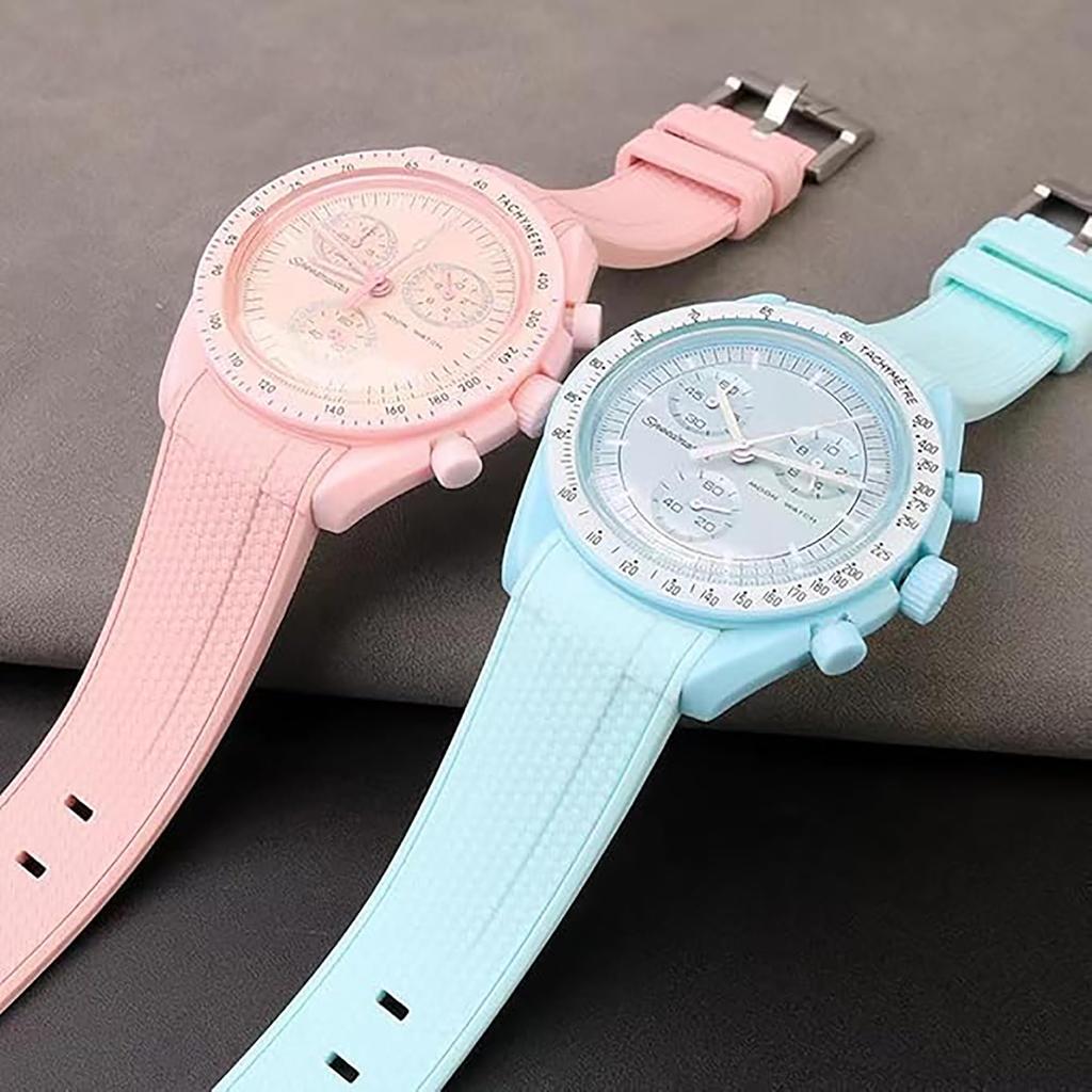 Ремешок для часов 20 мм для и резиновый ремешок для часов с силиконовым водонепроницаемым и включает инструмент для регулировки и пружину Omega, Swatch, MoonSwatch, Omega,