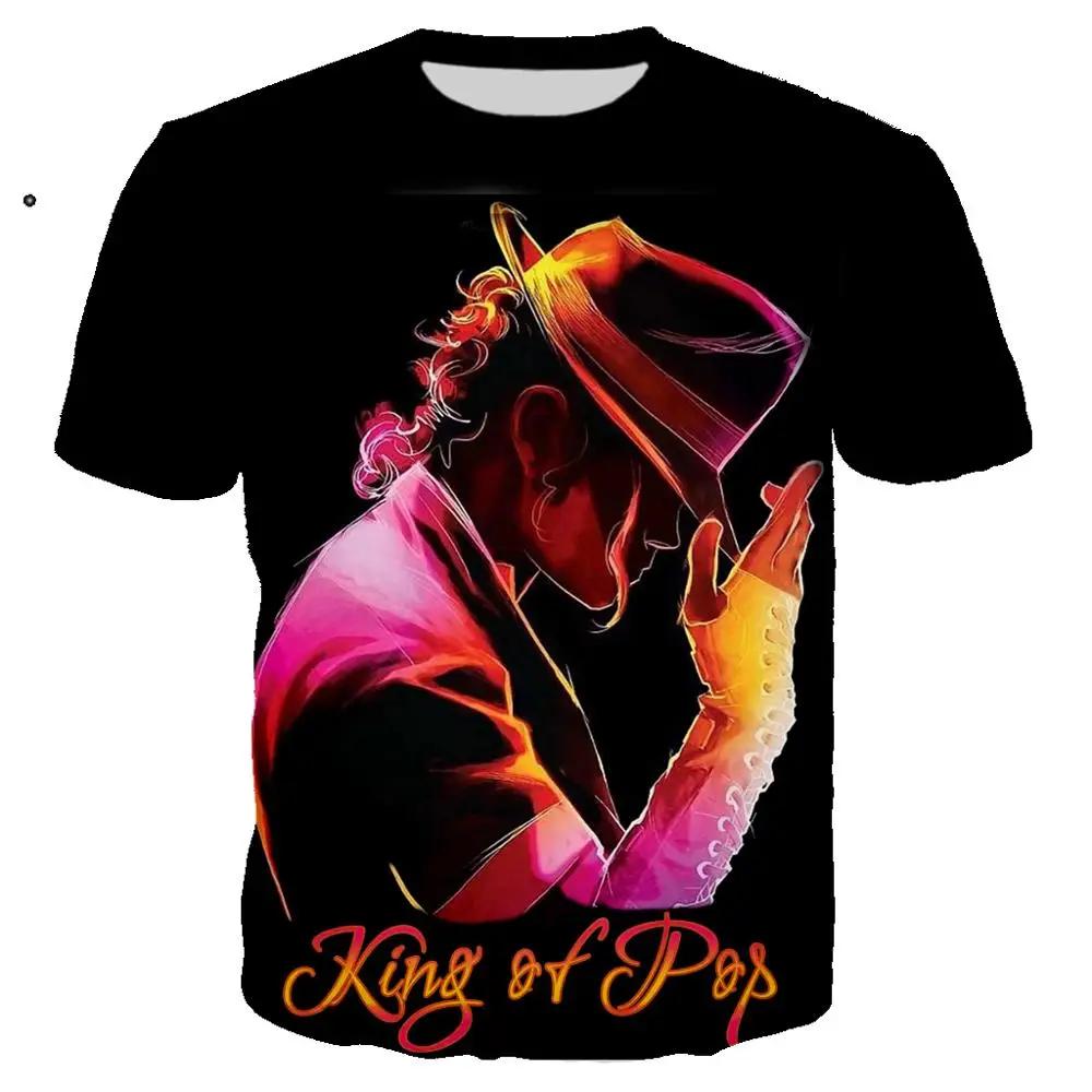 2026 Футболка с 3D принтом Майкла Джексона Унисекс Летняя Повседневная Уличная Одежда Хип-Хоп С коротким рукавом Модные Оверсайз Топы Харадзюку